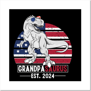 PROMOTED TO GRANDPASAURUS BABY ANNOUNCEMENT 2024 Posters and Art